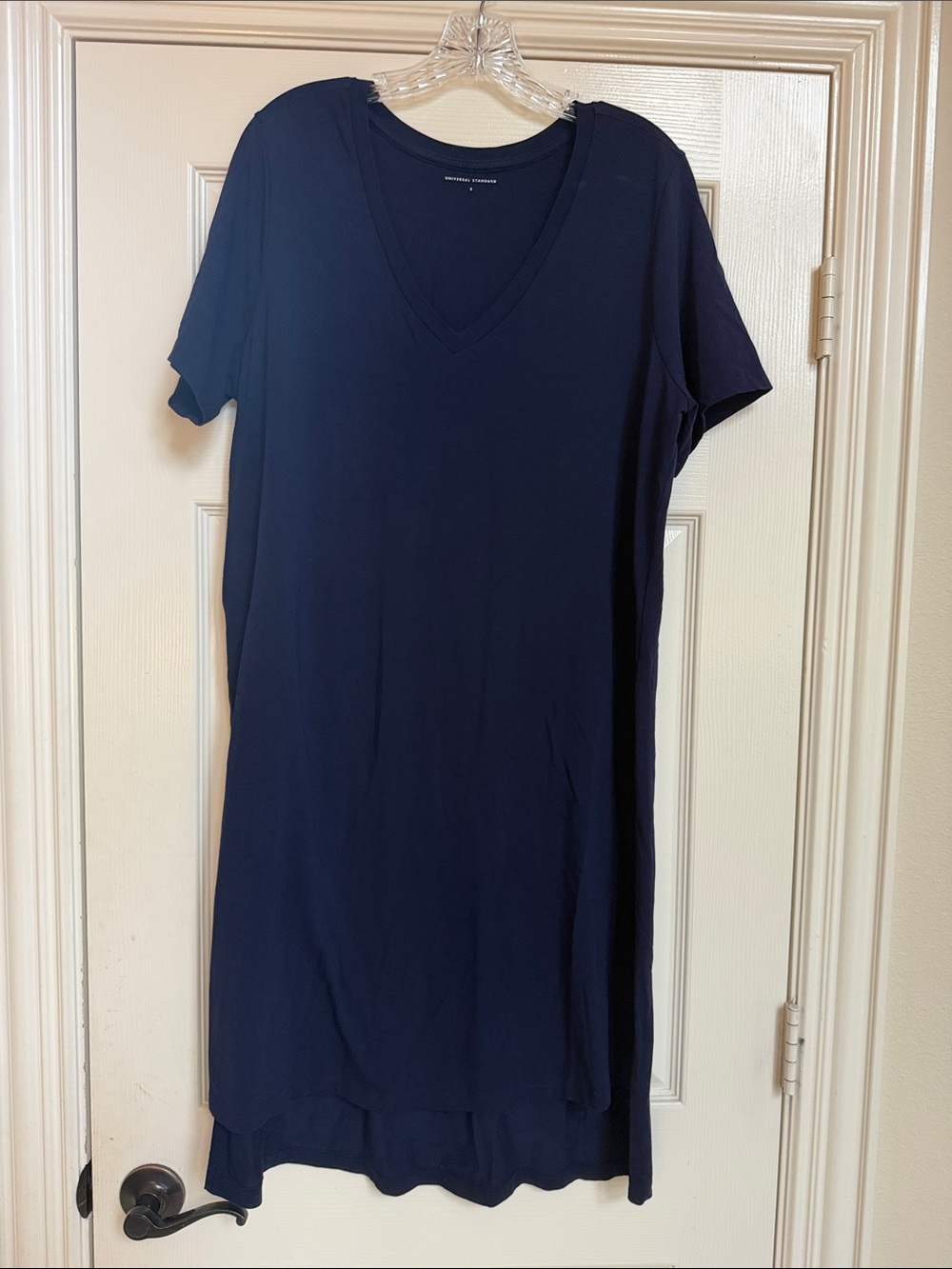 Universal Standard Navy Asymmetrical V-Neck Dress Size Small (14-16)